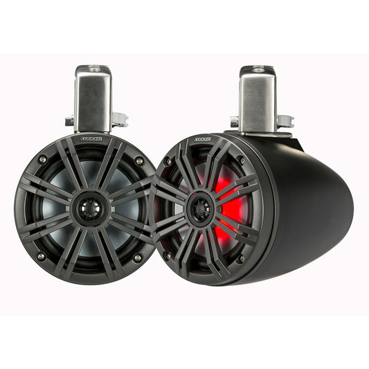 KICKER KMTC65 6.5" LED Coaxial Tower System - Black w/Charcoal Grille [45KMTC65]