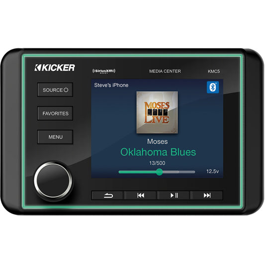 KICKER KMC5 Weather-Resistant Gauge-Style Media Center w/Bluetooth [46KMC5]