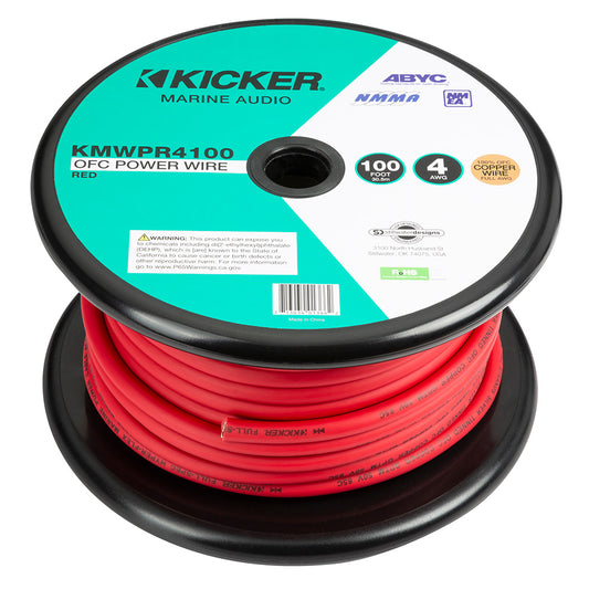 KICKER KMWPR4100 100' 4AWG Power Wire - Red [47KMWPR4100]