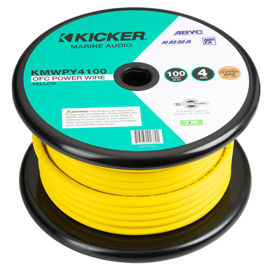 KICKER KMWPY4100 100' 4AWG Power Wire - Yellow [47KMWPY4100]