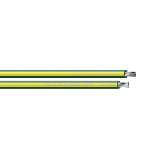 Sea-Dog 10 AWG Green/Yellow Stripe Primary Wire - 1000' [8010149]
