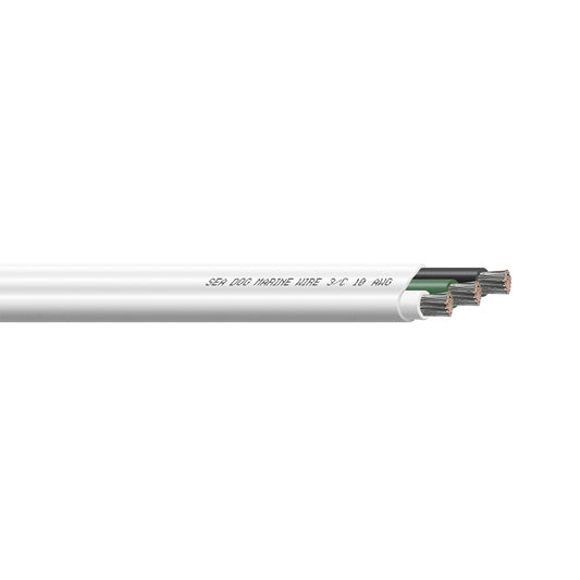 Sea-Dog 10/3 AWG Flat Triplex Wire - White/Green/Black - 500' [8010307]