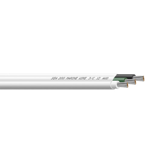 Sea-Dog 12/3 AWG Flat Triplex Wire - White/Green/Black - 750' [8012308]