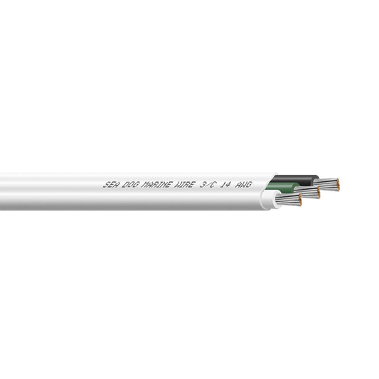 Sea-Dog 14/3 AWG Flat Triplex Wire - White/Green/Black - 900' [8014309]