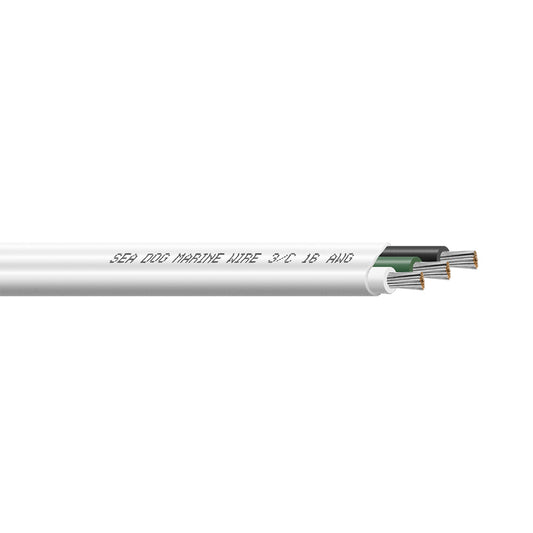 Sea-Dog 16/3 AWG Flat Triplex Wire - White/Green/Black - 250' [8016304]
