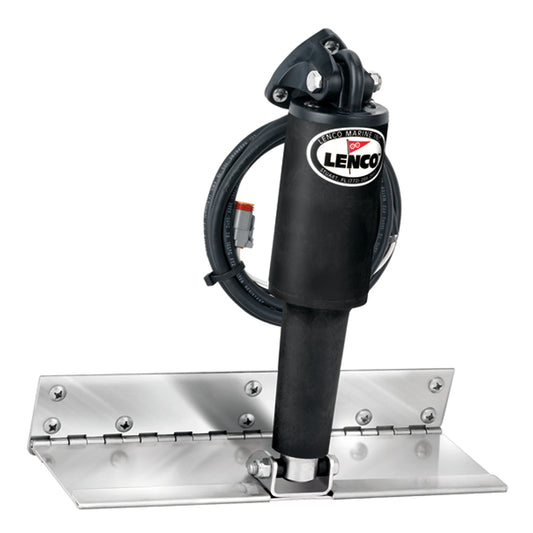 Lenco 4" x 12" Limited Space Trim Tab Kit w/o Switch Kit 12V - Electro-Polished - Short Actuator [15088-101]