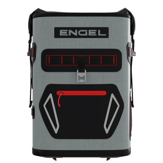Engel 25QT Backpack Soft Cooler 25 (Light Grey/Red)(BP25-LG)